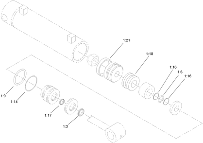 Hydraulic Cylinder Assembly No. 107-9472 Diagram and Parts List for 23163 317000001 - 317999999 Toro Lawn Tractor Accessories
