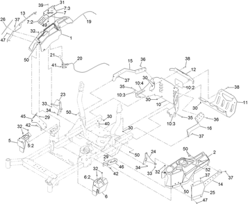 Control Panel And Guard Assembly Diagram and Parts List for 74497 400000000-999999999 Toro Lawn Tractor