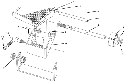 Traction Pedal Assembly Diagram and Parts List for 30620 690001 - 699999 Toro Lawn Tractor