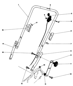 Handle Assembly Diagram and Parts List for 20698 1000001 - 1999999 Toro Lawn Mower