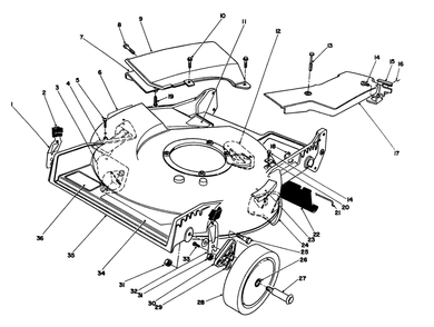 Housing Assembly Diagram and Parts List for 20106 1000001 - 1999999 Toro Lawn Mower