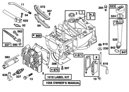 Engine Briggs & Stratton Model 128802-0615-01 Diagram and Parts List for 20473 6900001 - 6999999 Toro Lawn Mower