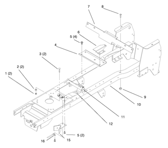 Frame Diagram and Parts List for 72064 8900600 - 8999999 Toro Lawn Tractor