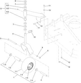 Caster Assembly Diagram and Parts List for 39638 (315000001-315999999)(2015) Toro Lawn Mower