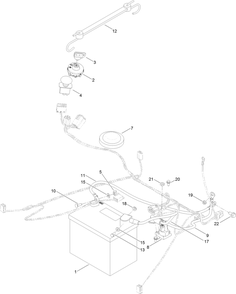Battery And Electrical Assembly Diagram and Parts List for 74781 316000001 - 316999999 Toro Lawn Tractor