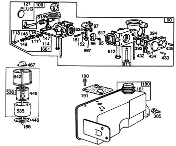Engine Briggs & Stratton Model No. 130902 Type 1200-01 (Continued) Diagram and Parts List for 22005 8000001 - 8999999 Toro Lawn Mower
