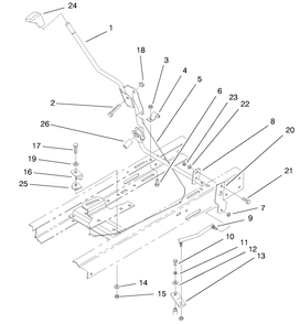 Shift Assembly Diagram and Parts List for 71188 7900001 - 7999999 Toro Lawn Tractor