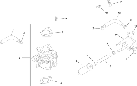 Fuel System Assembly 1 Diagram and Parts List for 74291 (280000001-280999999)(2008) Toro Lawn Mower