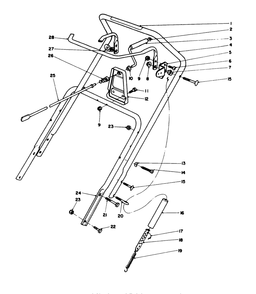 Handle Assembly Diagram and Parts List for 38185 4900001 - 4999999 Toro Snow Blower