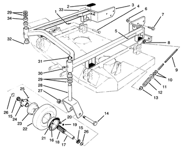 Carrier Frame Assembly Diagram and Parts List for 30136 6900001 - 6999999 Toro Lawn Mower