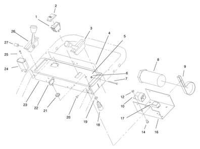 Part Location Diagram of 94-5838 Toro Control-Throttle