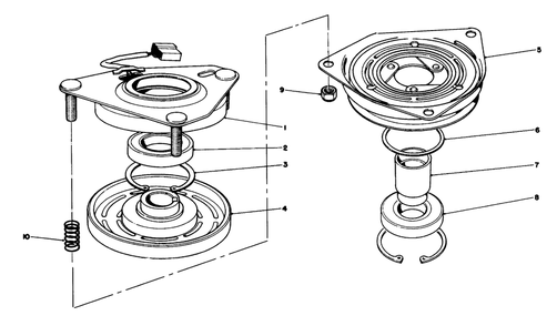 Clutch Assembly No. 54-0220 Diagram and Parts List for 30610 390001 - 399999 Toro Lawn Tractor