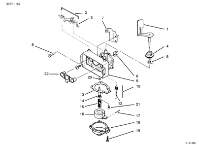 Carburetor Assembly (Model No. 20441 Only) Diagram and Parts List for 20443 5900001 - 5999999 Toro Lawn Mower