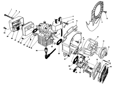 Engine Assembly Diagram and Parts List for 51603 2000001 - 2999999 Toro Trimmer