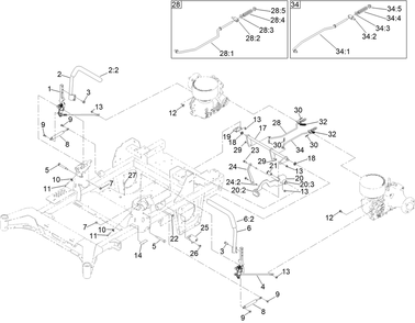 Motion Control Assembly Diagram and Parts List for 74010HD 417200000 - 418028709 Toro Lawn Tractor