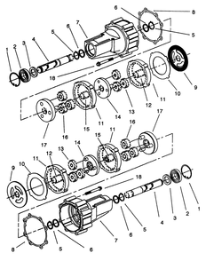 Transmission Eaton Model 751-045 Diagram and Parts List for 72081 3900001 - 3999999 Toro Lawn Tractor