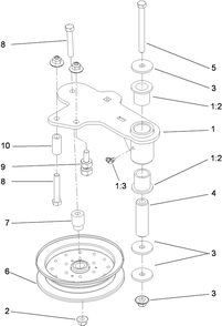 Idler Assembly Diagram and Parts List for 74955CP (290000001-290999999)(2009) Toro Lawn Mower