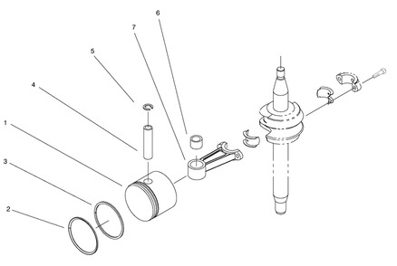 Piston & Connecting Rod Assembly Diagram and Parts List for 20711 9900001 - 99999999 Toro Lawn Mower
