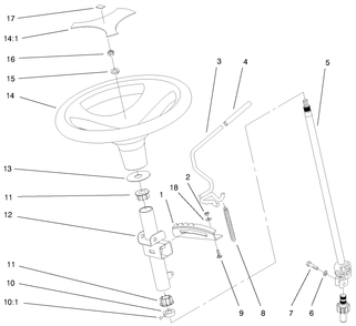 Manual Steering And Tilt Assembly Diagram and Parts List for 73540 8900001 - 8999999 Toro Lawn Tractor