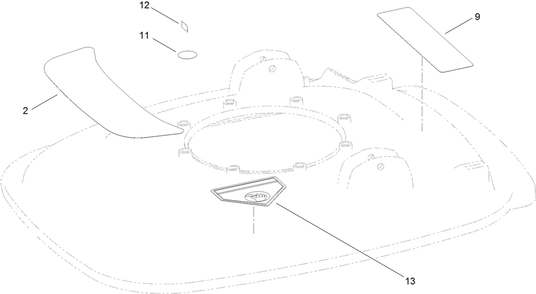 Deck Decal Assembly Diagram and Parts List for 2601 312000001 - 312999999 Toro Lawn Tractor Accessories