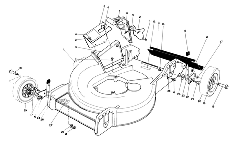 Housing Assembly Diagram and Parts List for 20564C 7000001 - 7999999 Toro Lawn Mower