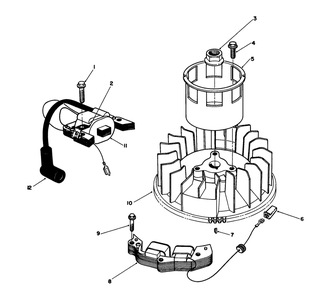 Magneto & Flywheel Assembly (Engine No. Vmm1-3) Diagram and Parts List for 26625B 3900001 - 3999999 Toro Lawn Mower