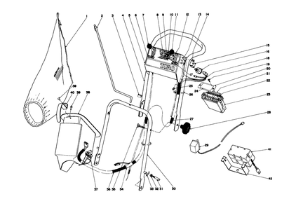Handle Assembly Model No. 21711 Diagram and Parts List for 21711 6000001 - 6999999 Toro Lawn Mower