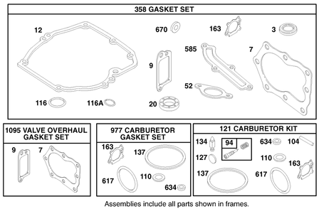 Engine Briggs & Stratton Model 12f702-1741-A1 Diagram and Parts List for 53080 890001 - 899999 Toro Leaf Blower / Vacuum