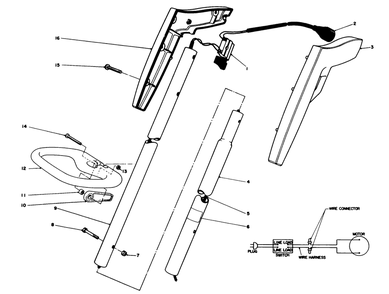 Handle Assembly Diagram and Parts List for 51255 5000001 - 5999999 Toro Trimmer
