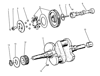 Cam & Crankshafts Diagram and Parts List for 73441 7900001 - 7999999 Toro Lawn Tractor