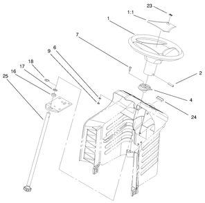 Fixed Steering Assembly Diagram and Parts List for 71221 9900001 - 9999999 Toro Lawn Tractor
