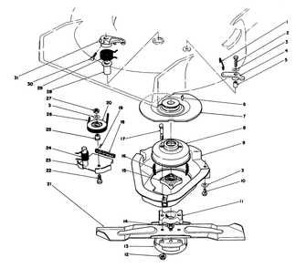 Blade Brake Clutch Assembly Diagram and Parts List for 20684 5000001 - 5999999 Toro Lawn Mower