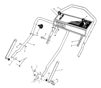 Handle Assembly Diagram and Parts List for 20622 0003102 - 0999999 Toro Lawn Mower