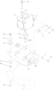 Gear Box And Mount Assembly Diagram and Parts List for 74072 403226744-404399999 Toro Lawn Mower