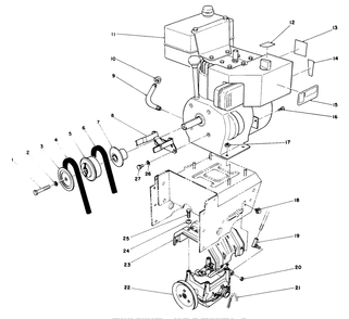 Engine Assembly Diagram and Parts List for 38510 9000001 - 9999999 Toro Snow Blower