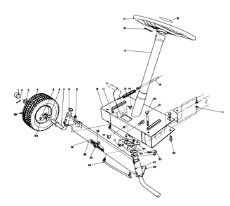 Front Axle Assembly Diagram and Parts List for 56006 1000001 - 1999999 Toro Lawn Tractor