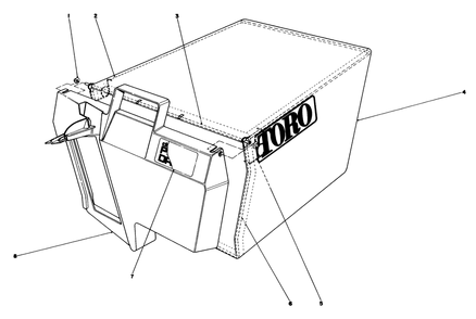 Grass Bag Assembly No.11-0189 Diagram and Parts List for 20620 7000001 - 7999999 Toro Lawn Mower