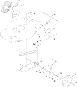Rear Wheel And Height-Of-Cut Assembly Diagram and Parts List for 21467 400000000 - 999999999 Toro Lawn Mower