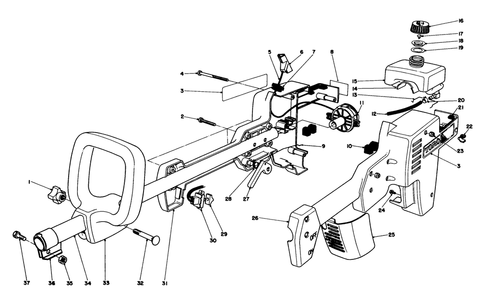 Engine Housing Assembly Diagram and Parts List for 51604 3000001 - 3999999 Toro Trimmer