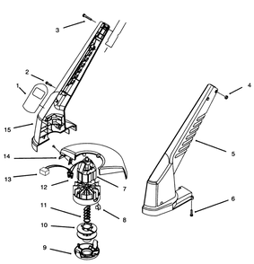 Motor & Housing Assembly Diagram and Parts List for 51249 59000001 - 59999999 Toro Trimmer