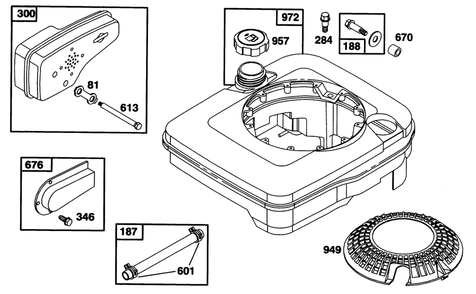 Engine Briggs & Stratton Model 124702-3115-01 Diagram and Parts List for 20436WF 39000001 - 39999999 Toro Lawn Mower
