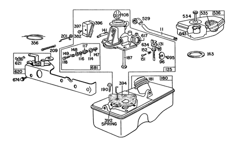 Briggs & Stratton Carburetor Assembly Model 92508-1000-04 For 19" Hand Propelled Model 16360 Diagram and Parts List for 16360 9000001 - 9999999 Toro Lawn Mower