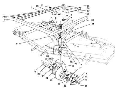 Carrier Frame Assembly Diagram and Parts List for 30575 590001 - 599999 Toro Lawn Mower