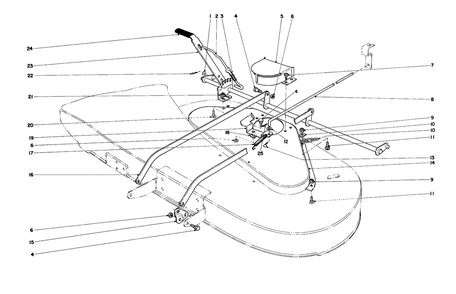 Cutter Housing Linkage Diagram and Parts List for 56108 3000001 - 3999999 Toro Lawn Tractor Accessories