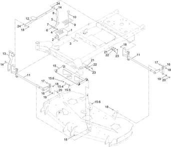 Decklift Assembly Diagram and Parts List for 76610 400000000 - 417419999 Toro Lawn Tractor