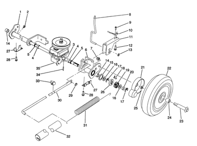 S.P. Rear Axle Assembly (Model No. 20905 Only) Diagram and Parts List for 20905B 0000001 - 0999999 Toro Lawn Mower