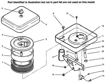 Air Cleaner Diagram and Parts List for 73441 69000001 - 69999999 Toro Lawn Tractor