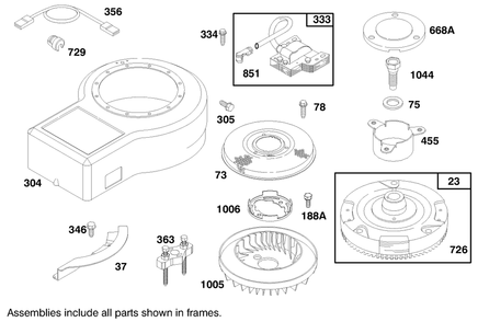 Engine Briggs & Stratton Model 28m707-0127-01 Diagram and Parts List for 70183 7900001 - 7999999 Toro Lawn Tractor