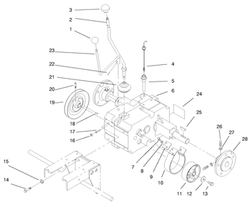 Transmission Assembly Diagram and Parts List for 73363 7900001 - 7999999 Toro Lawn Tractor