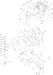Part Location Diagram of 121-5990 Toro Front Frame Asm
